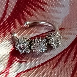 Sterling 925 Nose Ring with 3 Stars